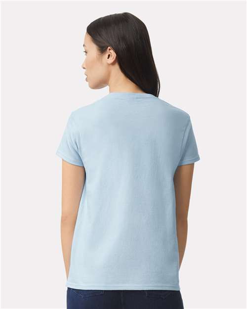 Gildan 2000L Light Blue — on model back