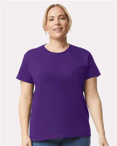 Gildan 2000L Purple — on model front