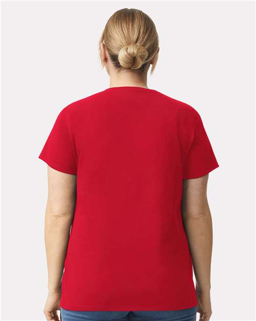 Gildan 2000L Red — on model back