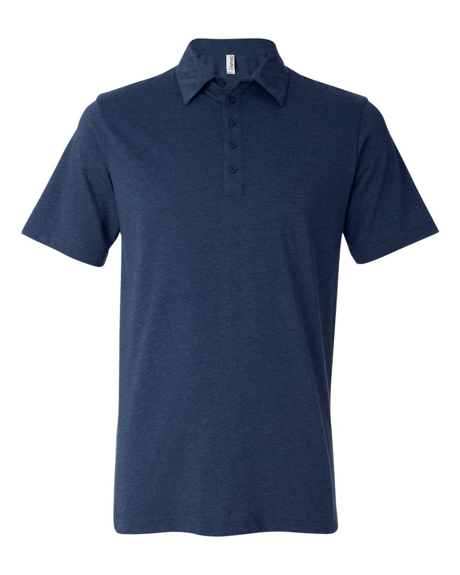 Five-Button Jersey Sport Shirt - Heather Navy