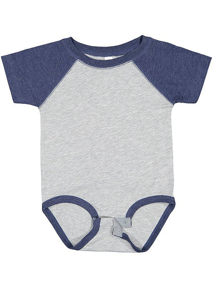 Infant Baseball Bodysuit - Vintage Heather/Vintage True Navy
