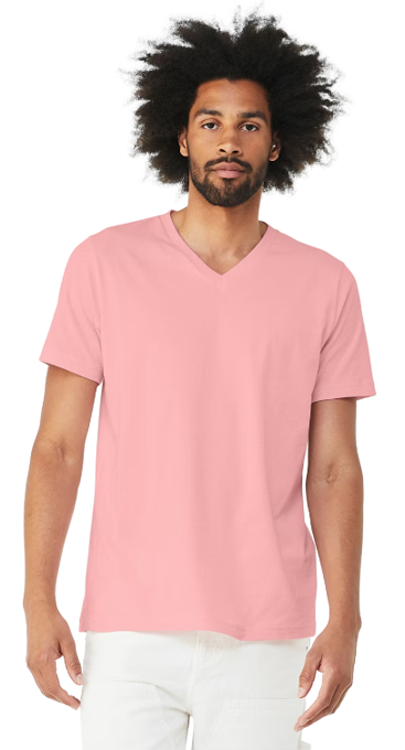 Unisex Jersey Short-Sleeve V-Neck T-Shirt - Pink