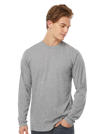 Unisex Poly-Rich Long Sleeve Tee - Heather Grey