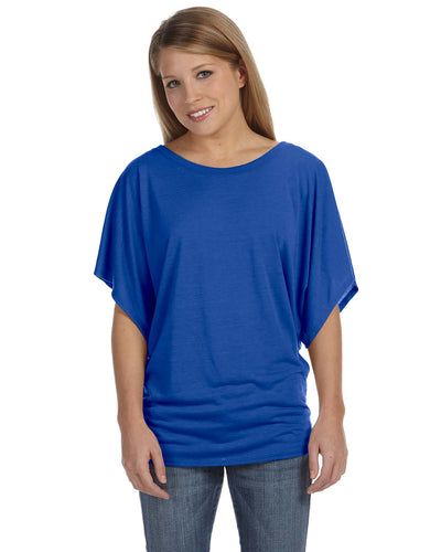 Women's Flowy Draped Sleeve Dolman T-Shirt - True Royal
