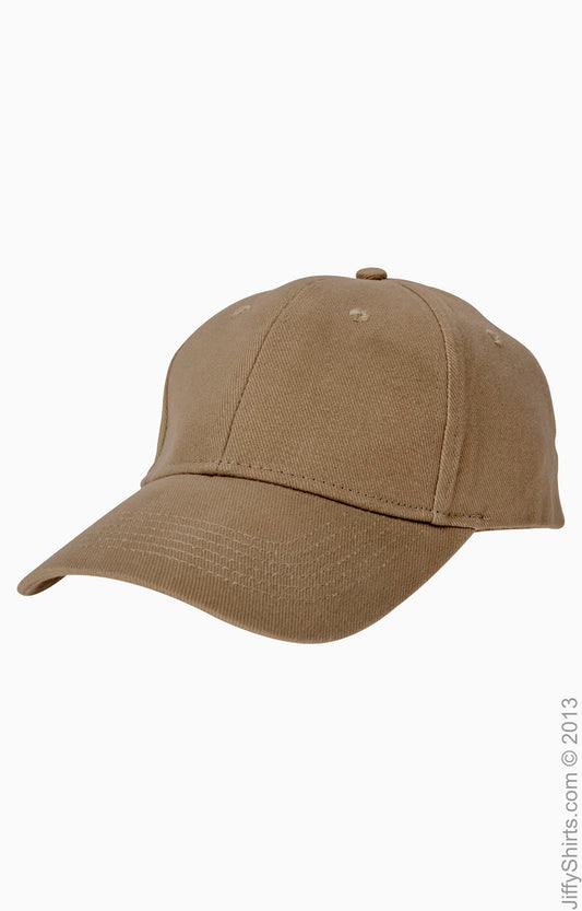 Solid Brushed Twill Cap - Khaki