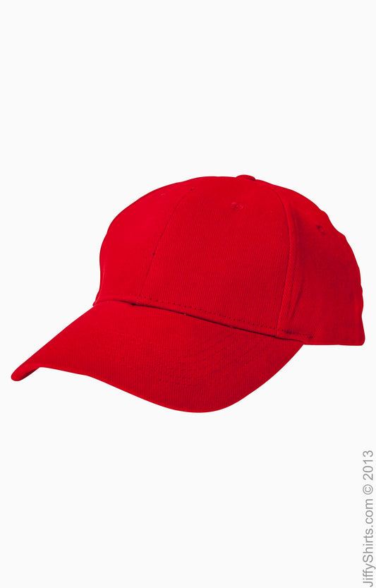Solid Brushed Twill Cap - Red