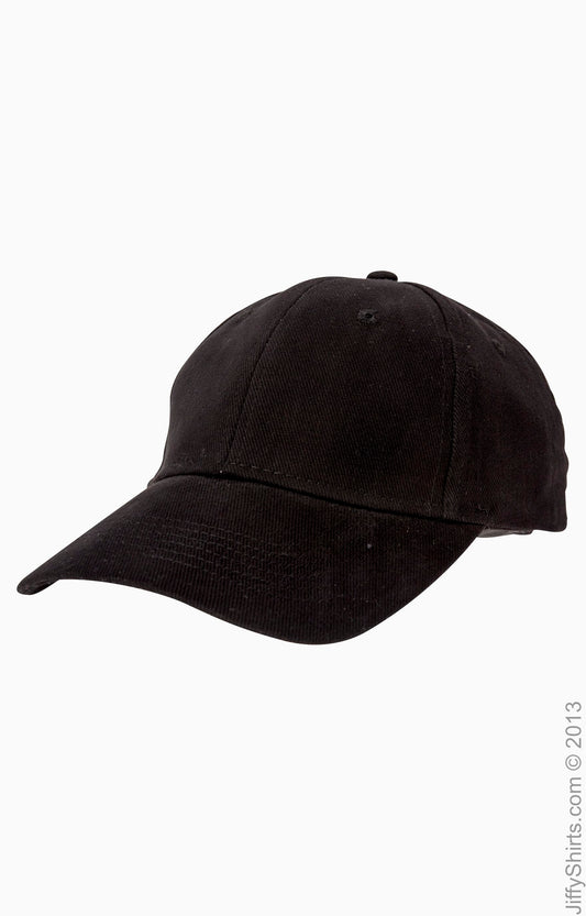 Solid Brushed Twill Cap - Black