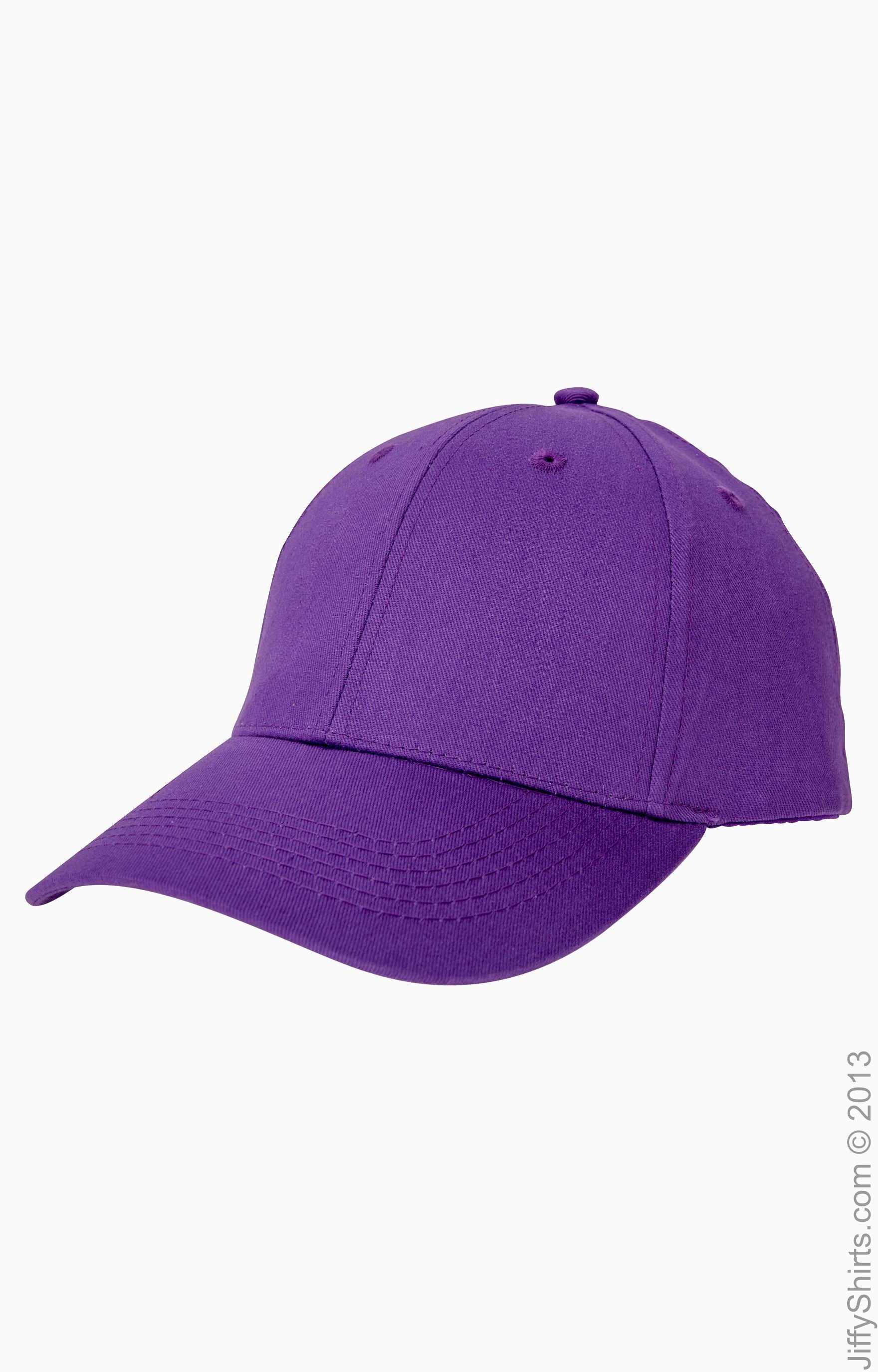 6-Panel Structured Twill Cap - Purple