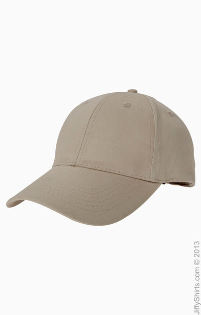 6-Panel Structured Twill Cap - Khaki