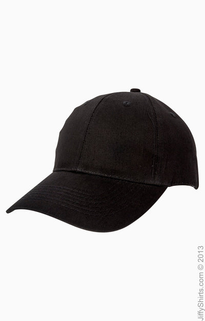 6-Panel Structured Twill Cap - Black