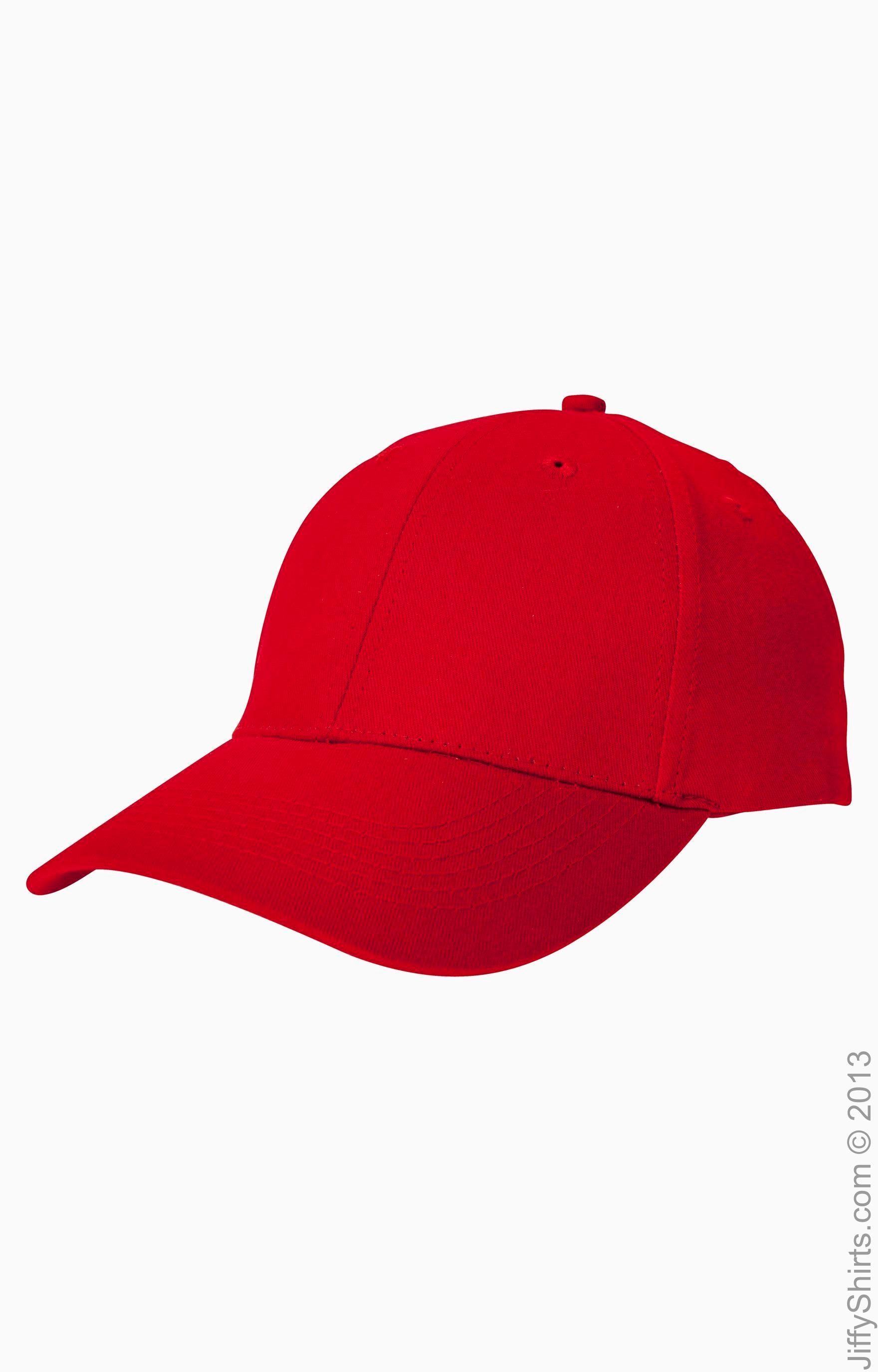 6-Panel Structured Twill Cap - Red