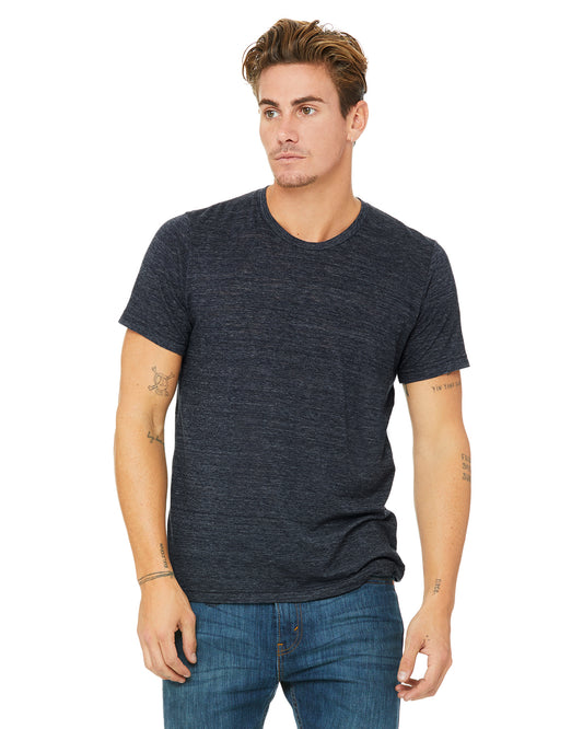 Unisex Poly-Cotton Short-Sleeve T-Shirt - Navy Slub