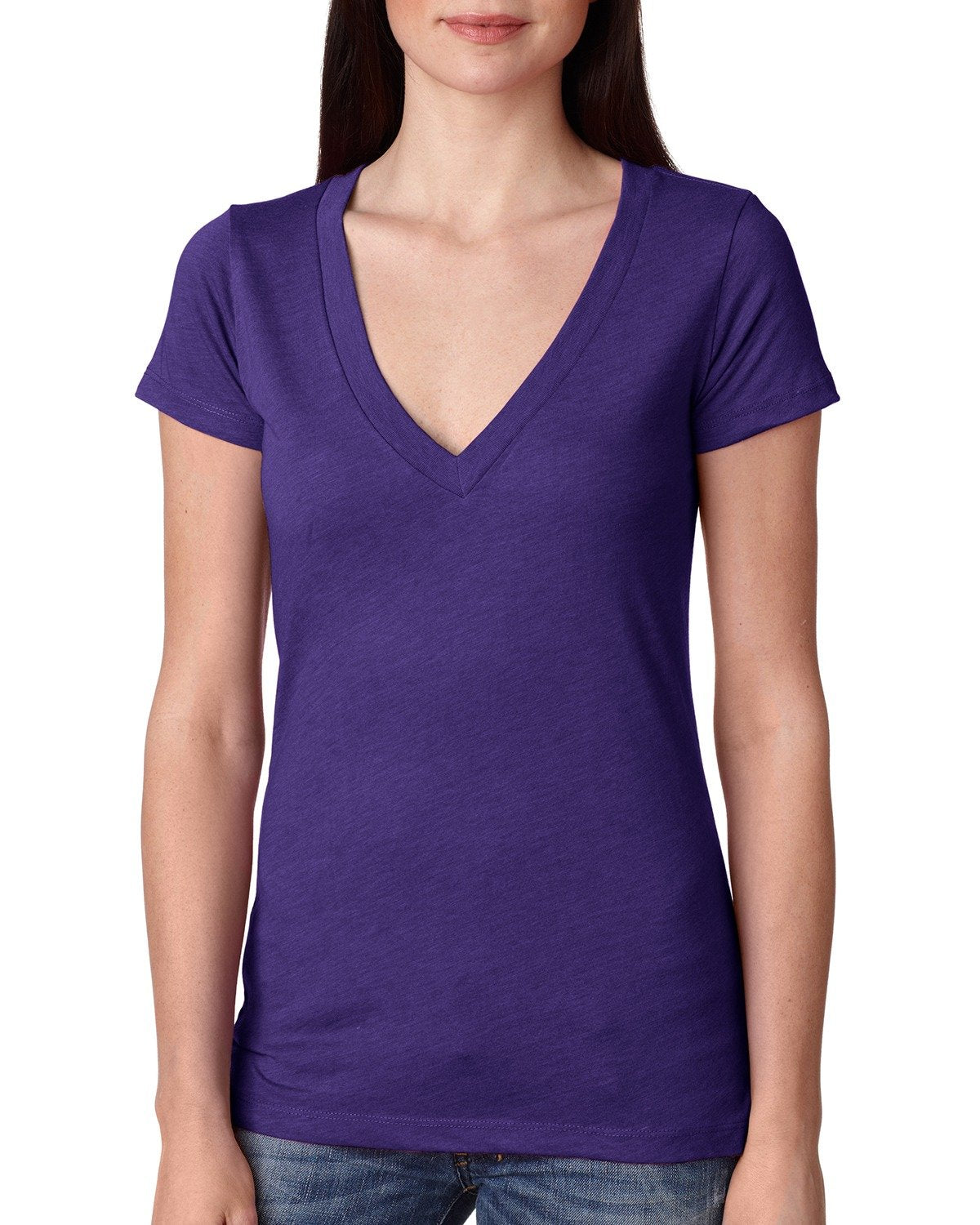 Women's Triblend Deep V - Purple Rush