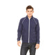 Bella + Canvas 3710 - Men's Piped Fleece Jacket - Navy / White