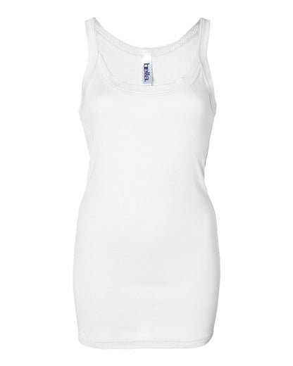 Women's Sheer Mini Rib Thin Strap Tank - White