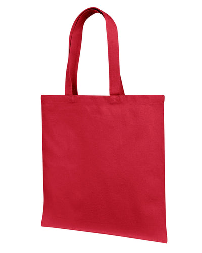 Cotton Canvas Tote Bag With Self Fabric Handles - Red