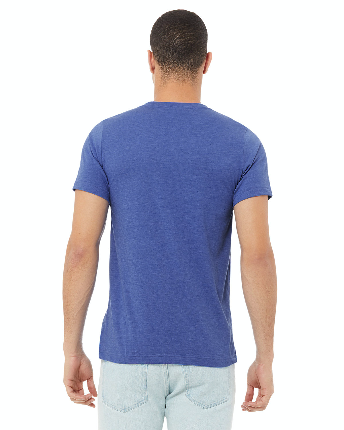 Unisex Jersey Short-Sleeve V-Neck T-Shirt - Heather True Royal