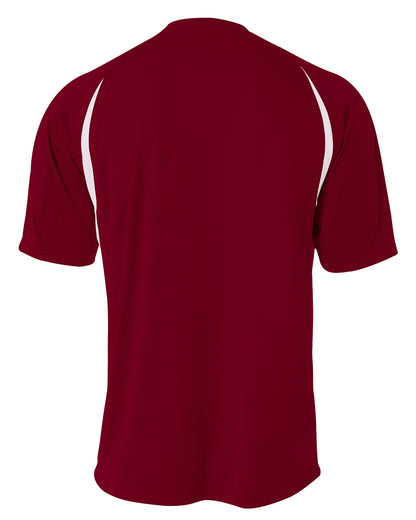 Men's Cooling Performance Color Blocked T-Shirt - Maroon / White