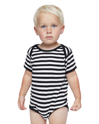 Infant Baby Rib Bodysuit - Black / White Str