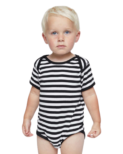Infant Baby Rib Bodysuit - Black / White Str