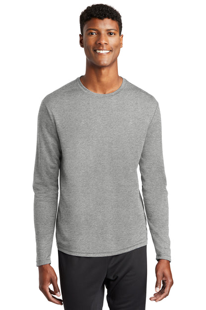 Unisex PosiCharge RacerMesh Long Sleeve Tee - Gray Heather