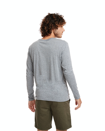 Men's Triblend Long-Sleeve Crew - Premium Heather