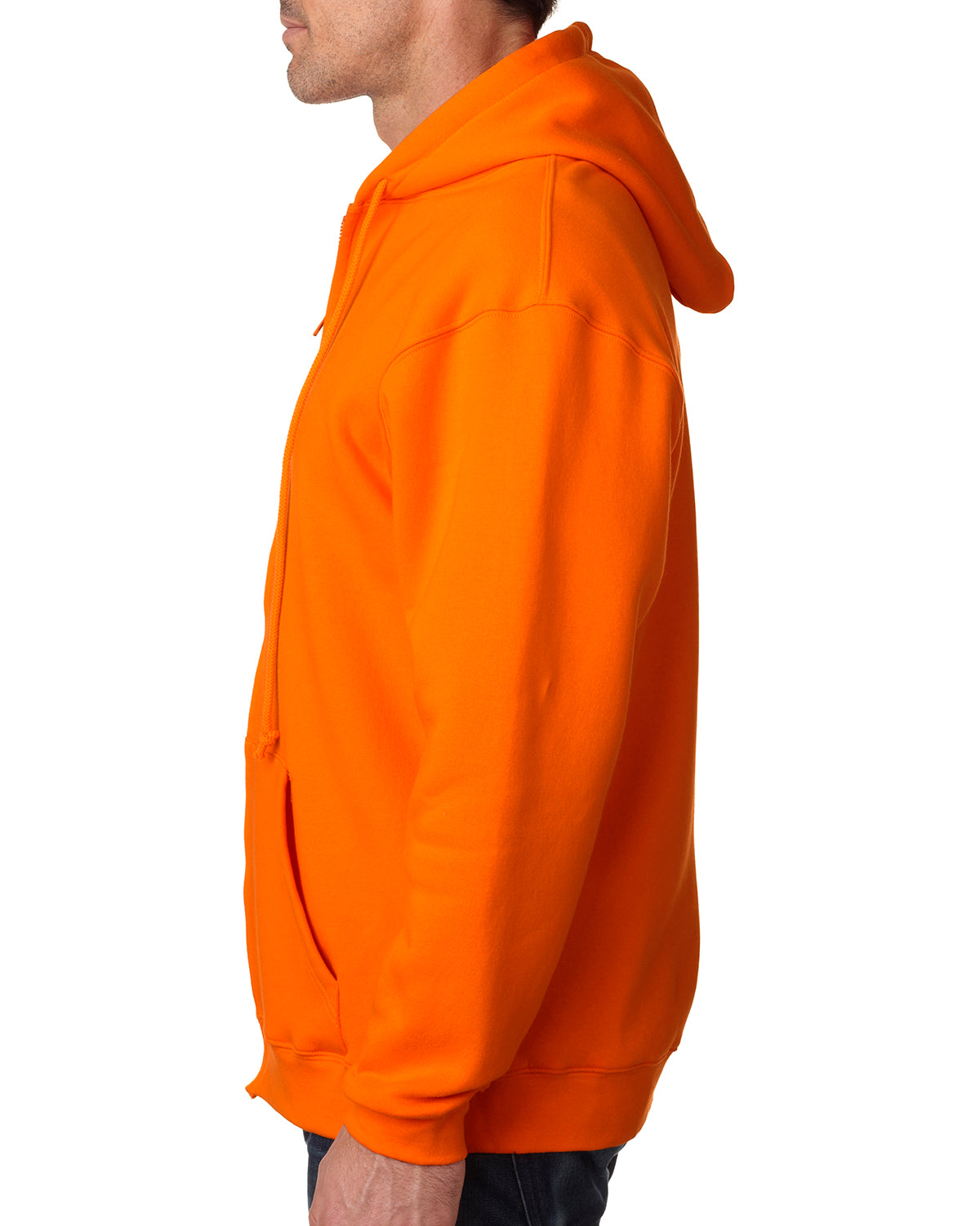 Unisex 80% cotton/20% polyester Full-Zip Hoodie - Bright Orange
