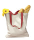 BAGedge BE010 - Canvas Tote with Contrasting Handles - Natural / Red