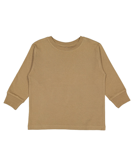 Toddler Long-Sleeve Fine Jersey T-Shirt - Coyote Brown