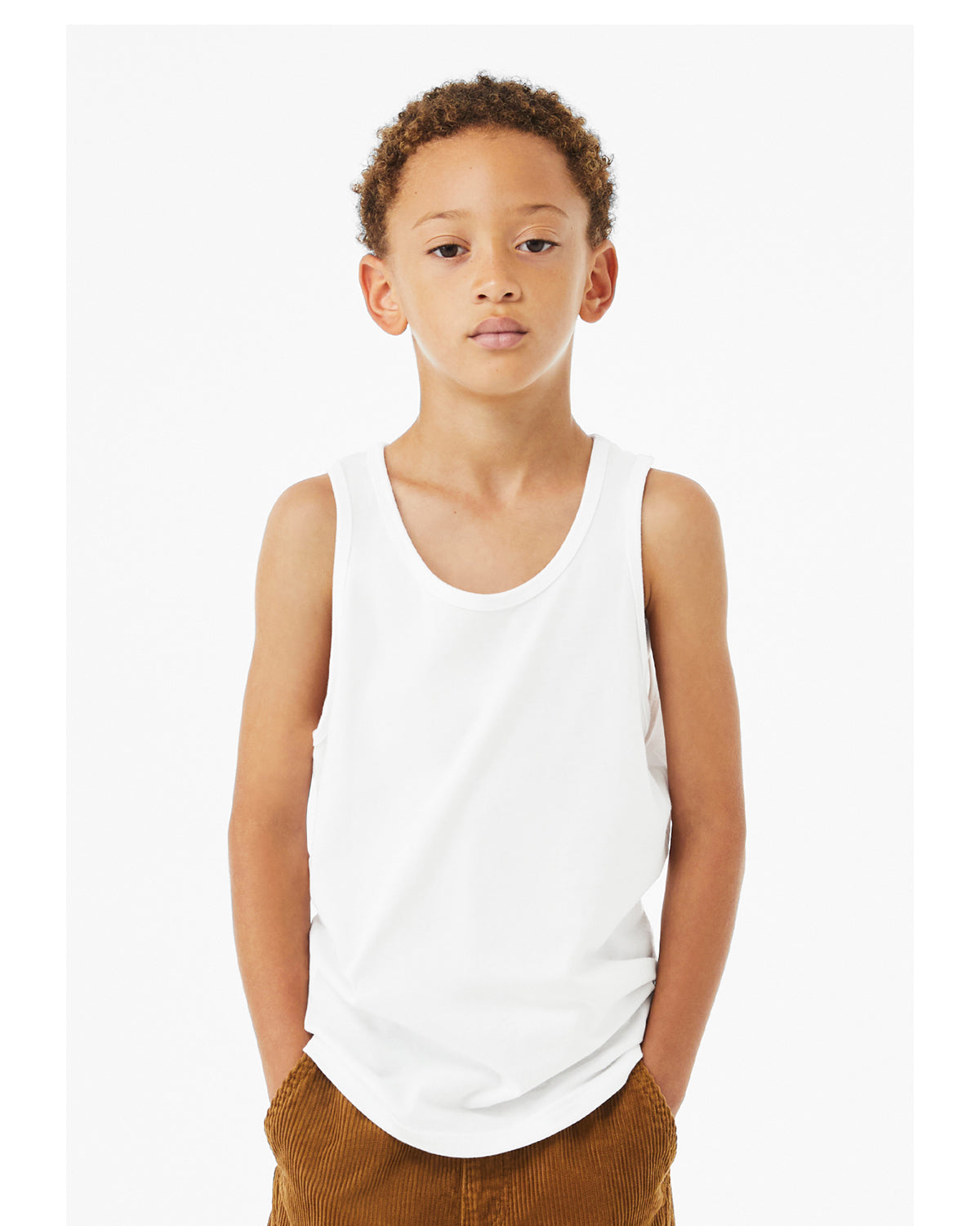 Youth Jersey Tank - Solid White Blend