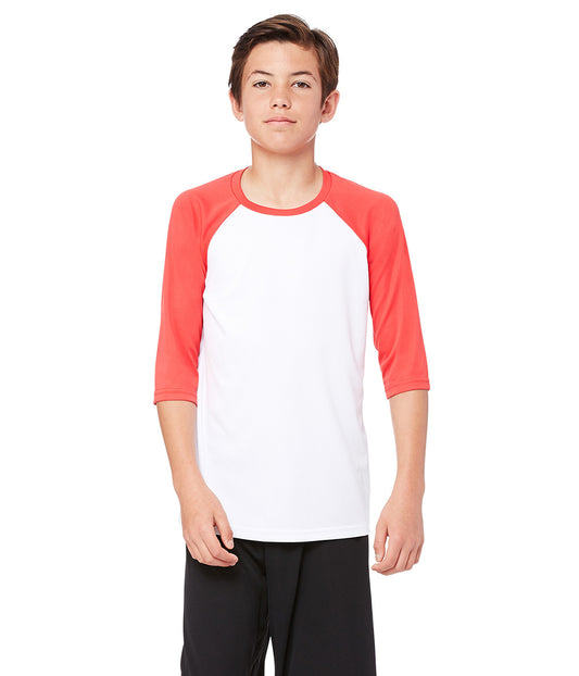 Youth Baseball T-Shirt - White / Sport Red