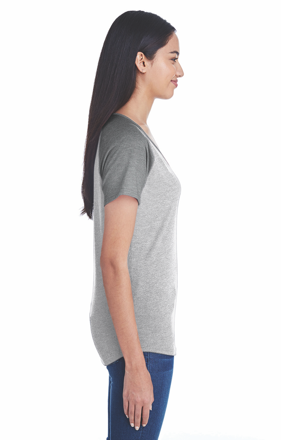 Women's Tri-Blend Raglan T-Shirt - Heather Gray / Heather Graphite