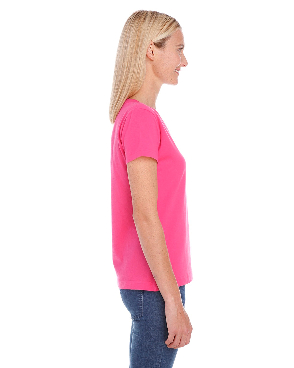 Women's Premium Jersey V-Neck T-Shirt - Hot Pink