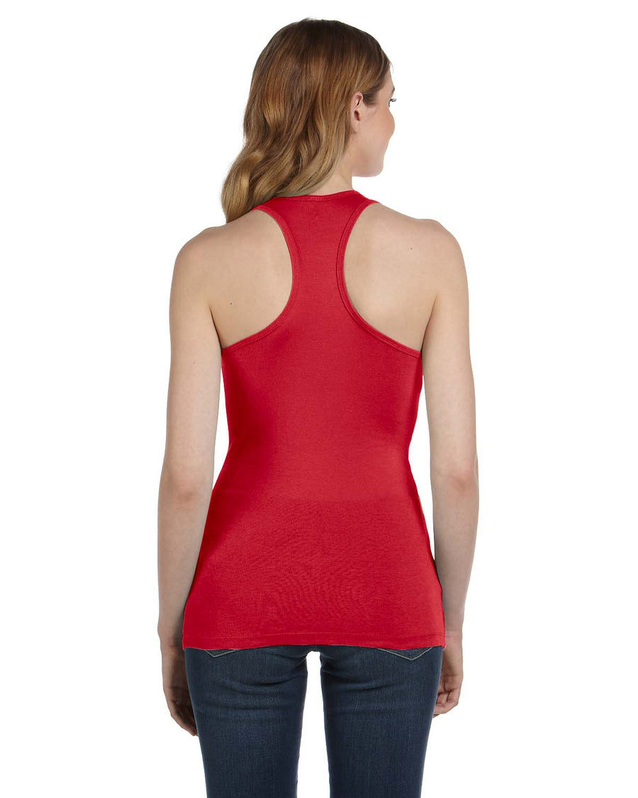 Women's Sheer Mini Rib Racerback Tank - Red