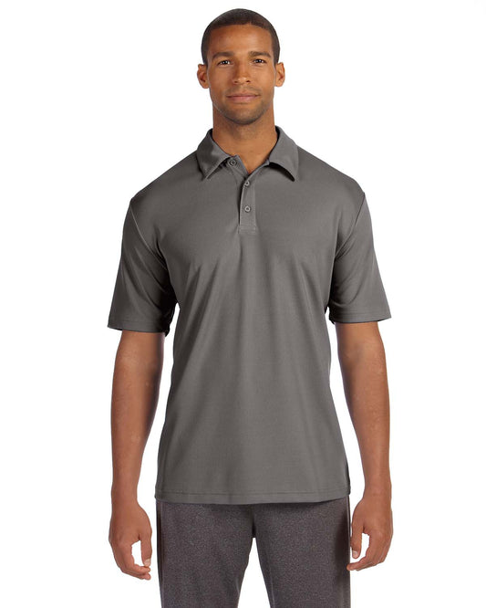 Unisex Performance Three-Button Mesh Polo - Sport Graphite