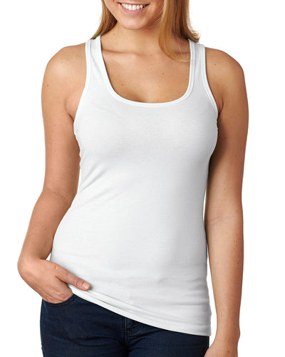 Women's Spandex Jersey Racerback Tank - White