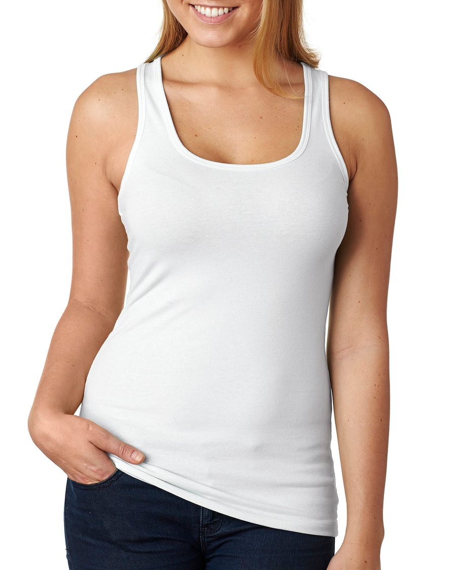 Women's Spandex Jersey Racerback Tank - White