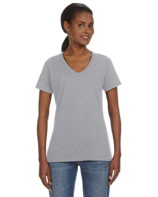 Women's Lightweight V-Neck T-Shirt - Heather Gray