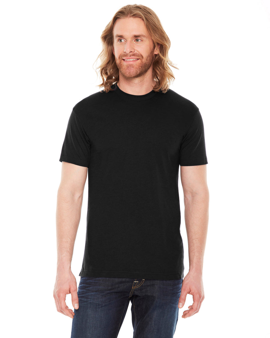 Unisex Poly-Cotton Short-Sleeve Crewneck - Black