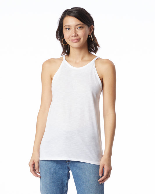 Women's Slub Sporty Tank - White