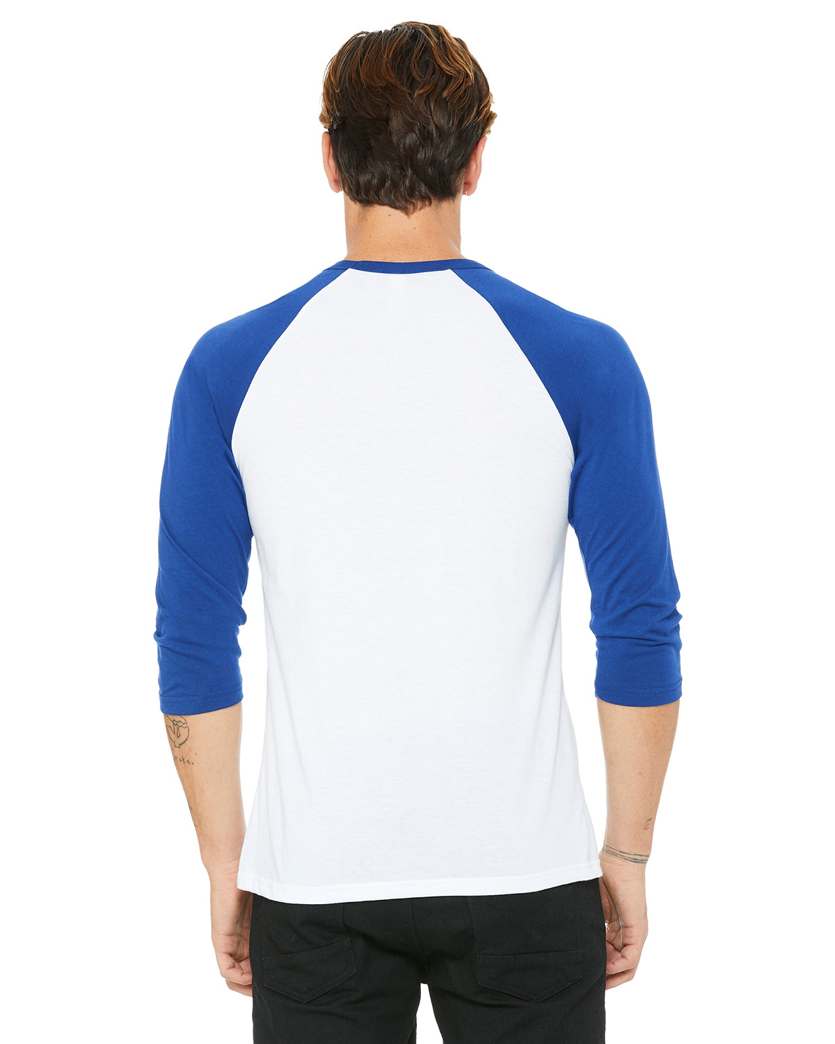 Unisex 3/4-Sleeve Baseball T-Shirt - White / True Royal