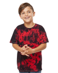 Youth Crystal Tie Dye T-Shirt - Black / Red Crystal