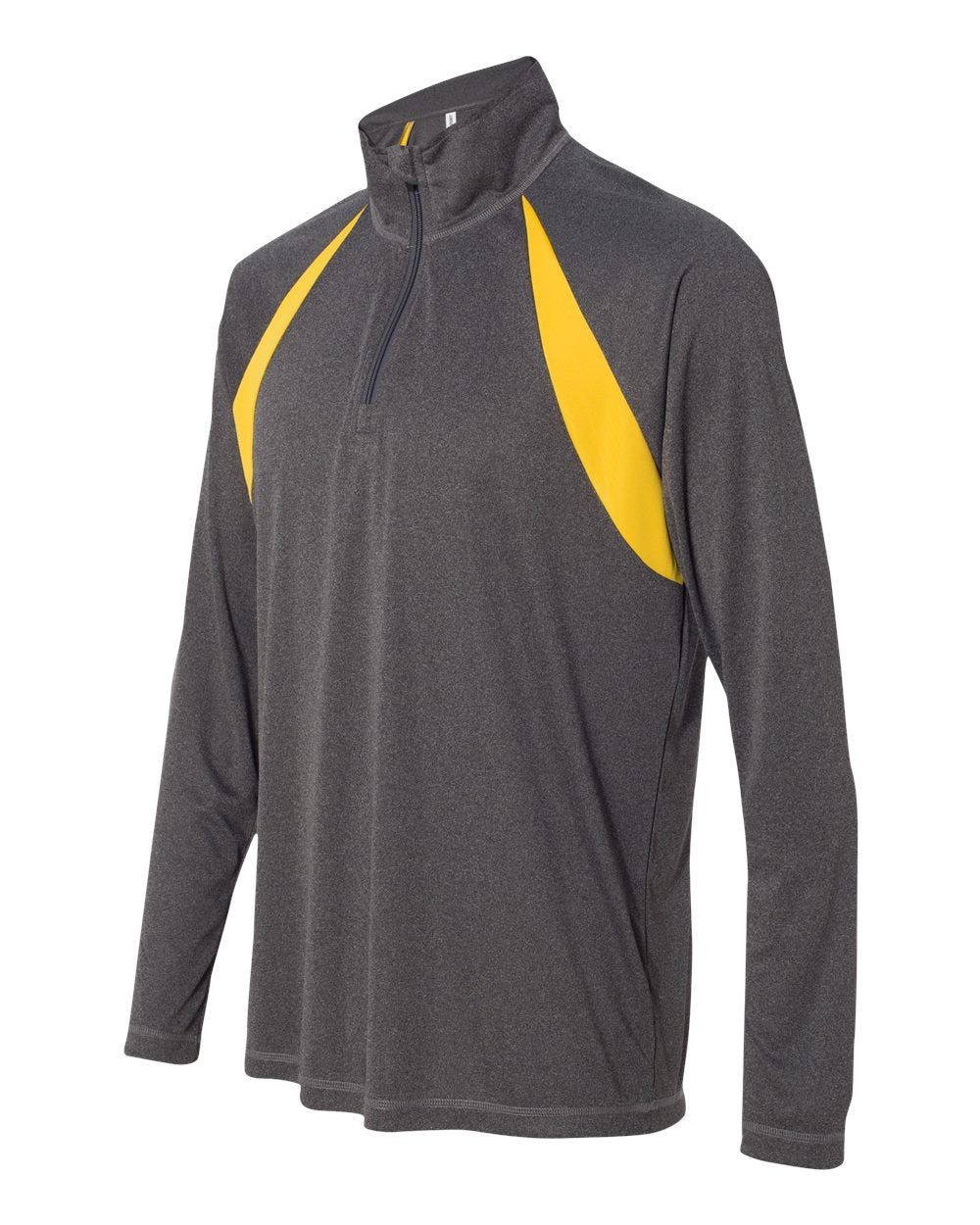 Quarter-Zip Lightweight Raglan Pullover - Dark Gray Heather / Sport Gold