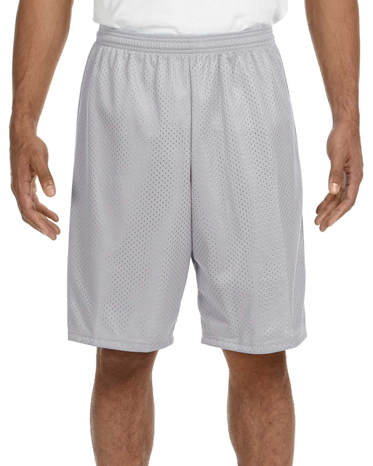 Unisex Nine Inch Inseam Mesh Short - Silver