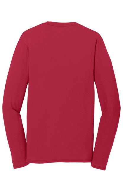 Unisex Long Sleeve Performance Blend Tee - Red