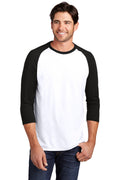 Unisex Perfect Tri 3/4-Sleeve Raglan - Black / White