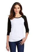 Women's Perfect Tri 3/4-Sleeve Raglan - Black / White