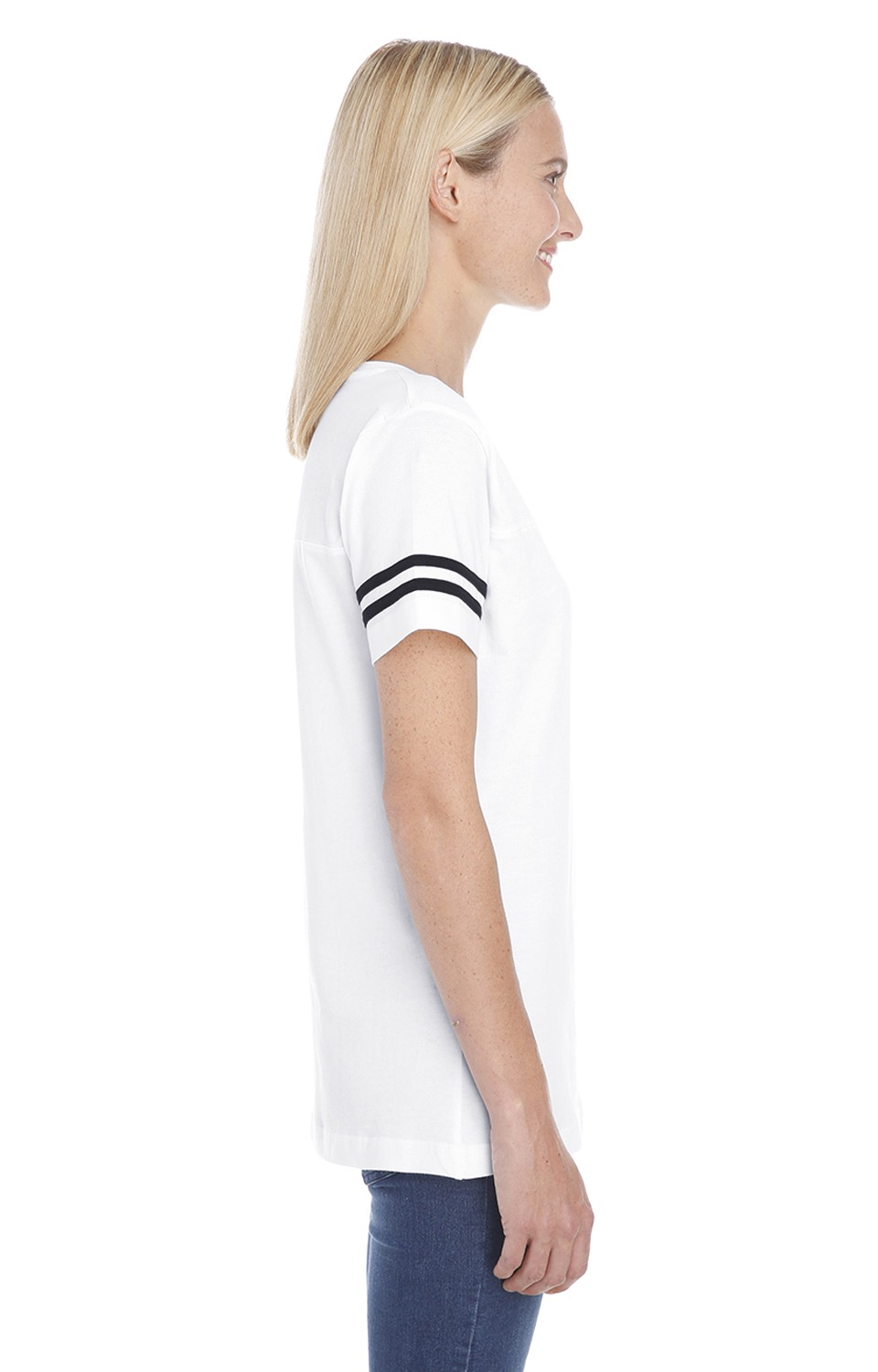 Women's Football T-Shirt - White / Black