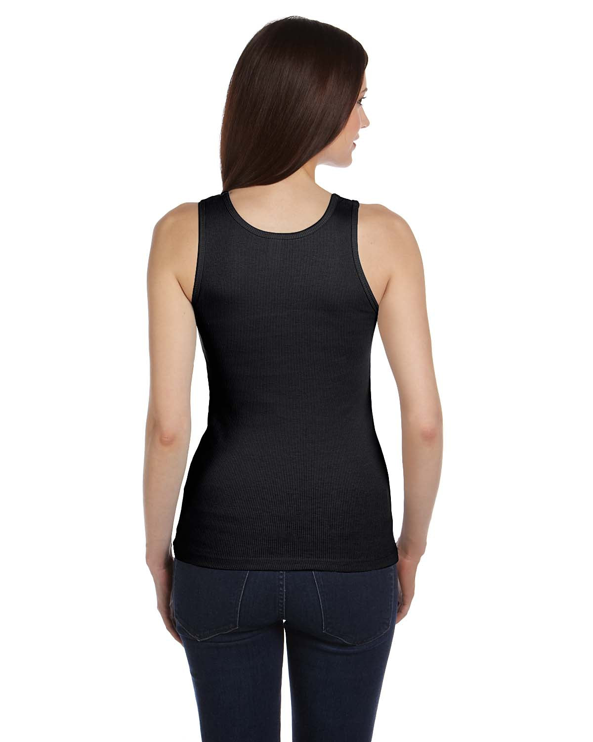 Women's 2x1 Rib Tank - Black