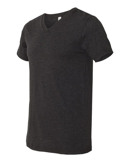Unisex Jersey Short-Sleeve V-Neck T-Shirt - Heather Black